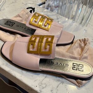 Givenchy Light Pink Sandals with Gold Accent